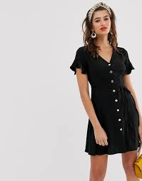 River Island Shirt Dress With Flare Sleeves In Black Shirt Dress River Island Shirts Dresses