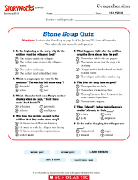 For these exercises, read the short articles and answer the questions following each story. Stone Soup Quiz Fill Online Printable Fillable Blank Pdffiller