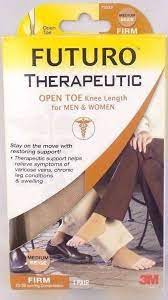 Futuro Therapeutic Open Toe Open Heel Knee Length Unisex Beige Medium Firm 20 30 Futuro Men In Stockings Open Toe Knee Length