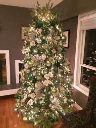 Beautiful Green And Ivory Tree Christmas Tree Decorations Christmas Tree Forest Green Christmas Tree