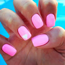 Pink Nails With White Heart Cute Summer Nails For Surrrre Pink Nails Pinknails Pink Nails Nails Fancy Nails