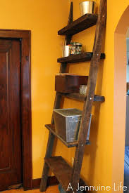Diy Ladder Shelf From Reclaimed Wood Wood Ladder Shelf Wood Ladder Ladder Shelf