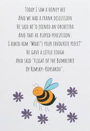 Funny Music Card Funny Bee Card Etsy Bee Quotes Bee Poem Bee Facts