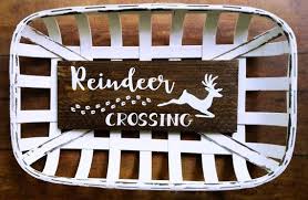 Reindeer Crossing Wood Sign Christmas Deer Plaque Decor Etsy Frog Wall Decor Baby Wall Decor Crown Wall Decor