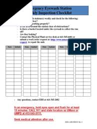 There are many situations when a checklist comes in handy. Eye Wash Test Sheet Pdf