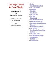 Copyright © 2021 facultad de humanidades usac | control académico virtual. The Royal Road To Card Magic Pdf L Encyclopedie De La Magie