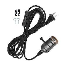 Innoccy Edison Light Socket Plug In Pendant Light Kit Cord With Switch And 14 1ft Twisted Black Plug In Pendant Light Pendant Light Kit Hanging Light Fixtures