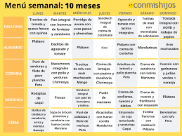 Menu Para Bebes De 10 Meses Alimentacion Variada