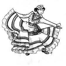 Flamenco woman coloring page to color, print or download. Dance Drawing To Color Novocom Top