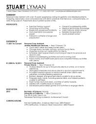 Best Personal Care Assistant Resume Example Livecareer
