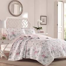 Luxury quilted bedspread throw comforter bedding large sofa cover double size. Pink Breezy Floral Quilt Set Laura Ashley Target