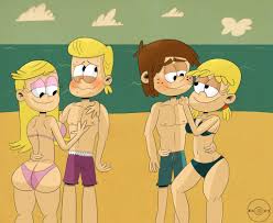 Les jumelles Lola et Lana en bikini moulant ses fesses galbées - Bienvenue  Chez Les Loud Hentai (The Loud House)
