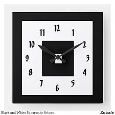 Black And White Squares Logo Black And White Squares Square Wall Clock Zazzle Com In 2020 Square Wall Clock Wall Clock Clock
