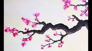 Cerisier En Fleurs Peinture Acrylique Youtube Dessin Fleur Fleur Dessin Facile Dessin