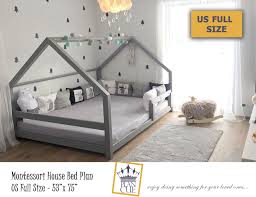 The bed rail plans to use for this project are easy to follow. Excited To Share The Latest Addition To My Etsy Shop Montessori House Bed Plan Full Size Toddler Bed Wood Toddler House Bed House Frame Bed Toddler Rooms