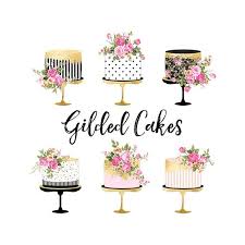 Black And Gold Birthday Cake Clipart Cake Clipart Gold Foil Cake Clipart Shabby Chic Clipart Etsy Cake Drawing Cake Illustration Cake Clipart