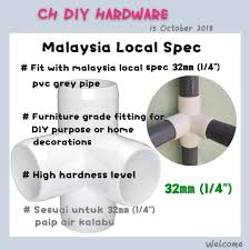 You first need to cut the pipe to the desired size. 32mm 1 1 4 4way Malaysia Spec Pvc Pipe Fitting Pipe Joint Fitting Elbow Connector Diy Art Pvc 4 Way Pvc Fitting Shopee Malaysia