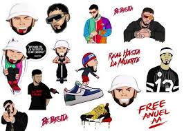 He has indian elephant tattoo on his hand and the words real life on his forearm. Anuel Aa Trap Stickers Stickers Packs Stickers Waterproof Stickers
