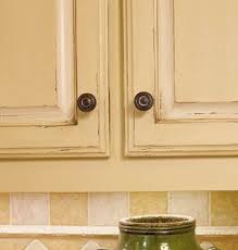 Butter Yellow And Antique White Rustic Distressed Look For Kitchen Cabinets 12sp Distressed Kitchen Cabinets Budget Kitchen Makeover Rustic Kitchen