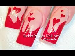 Valentine's day can get so hectic, it can be easy to forget about your nails. Long Red Nails With Hearts Sexy Valentine S Day Nail Art Design Tutorial Youtube