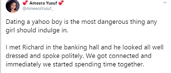 The number of seconds since thursday, 1 january 1970. Dating A Yahoo Boy Is The Most Dangerous Thing Nigerian Lady Recounts How Her Boyfriend Almost Used Her For Ritual Hotnewhitz