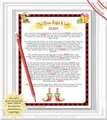 Right And Left Christmas Game With Elves White Elephant Game Etsy White Elephant Game Elephant Game Christmas Games