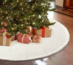 Plush Faux Fur Tree Skirt Pottery Barn In 2020 Faux Fur Tree Skirt Fur Tree Christmas Ornament Sets