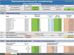 Vorherigen energieaudit aufzunehmen und zu bewerten. Residualwertberechnung Fur Immobilien Anlage In Excel