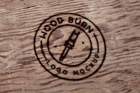 Wood Burn Logo Mockup Logo Mockup Wood Logo Wood Burning