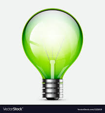 Green Light Bulb Icon Isolated On White Royalty Free Vector