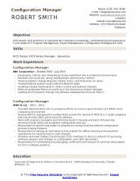 configuration manager resume samples