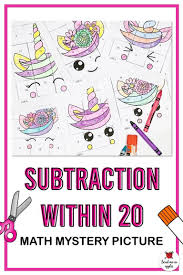 Subtraction Within 20 Is A Skill First And Second Graders Will Come To Love With These Fun Addition Workshee Mystery Pictures Math Mystery Picture Subtraction