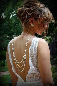 Backdrop Necklace Pearl Necklace Back Drop By Dreamdaydesign Vintage Wedding Jewelry Backdrops Necklace Bridal Necklace
