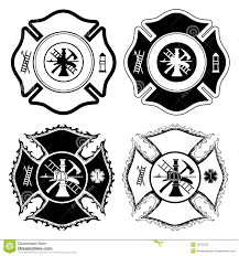 Illustration About Illustration Of Four Version Of The Firefighter Cross Symbol In One Color Illustration Of Ladder Firefighter Cross Firefighter Cross Symbol