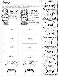 These worksheets introduce verbs as action words. Verb Worksheet First Grade Viewing Of Results For Fall Math And Literacy Packet 1st Nouns Verbs Samsfriedchickenanddonuts