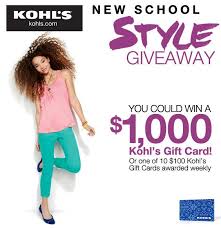 Kohl's frequently offers kohl's cash in addition to all the other savings, so if you spend a certain here's how to enter this giveaway:: Win 1 000 Kohl S Gift Card Free Stuff Finder