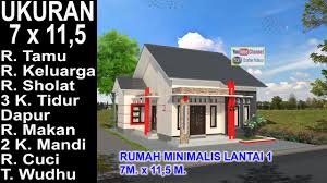 Rumah modern 1 lantai 3 kamar tidur. Modern House 7 X 11 5 3 K Tidur Desain Rumah Minimalis Lantai 1 Youtube
