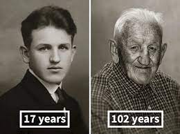 Then Now Same People Photographed As Young Adults And 100 Year Olds Old Portraits Side Portrait Portrait