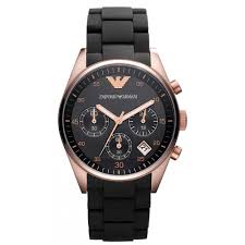 Emporio armani men's chronograph leather watch. Emporio Armani Ar5906 Ladies Black Tazio Watch Womens Watches From The Watch Studio Uk