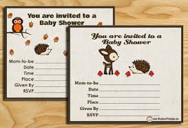 Free printable thank you cards for baby shower or any other event. Free Printable Woodland Baby Shower Party Invitations