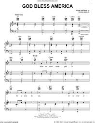 Berlin God Bless America Sheet Music For Voice Piano Or