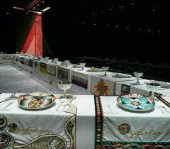 The dinner party by judy chicago is an icon of feminist art, which represents 1,038 women in history—39 women are represented by place settings and another 999 names are inscribed in the heritage floor. Brooklyn Museum