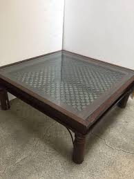 Buy indian wooden coffee tables, sheesham wood coffee table, wooden trunk coffee tables with storage drawers online for sale in india. Anglo Indian Wooden Coffee Table With Iron And Glass For Sale At 1stdibs