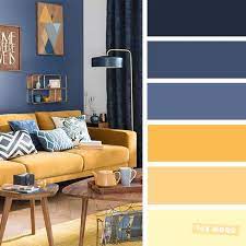 Im looking for that blue!. The Best Living Room Color Schemes Blue And Mustard Color Palette