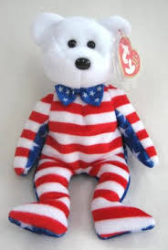 Liberty White Face Usa American Bear Ty Beanie Baby Retired 2002