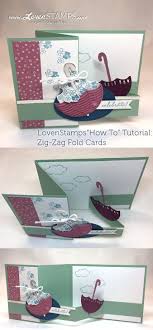 Line up the fold of your pop up piece with the fold of the base card. Umbrella Of Flowers How To Make A Zig Zag Pop Up Card Lovenstamps