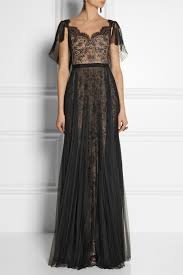 Black Lace And Pleated Tulle Gown Marchesa Notte Gorgeous Dresses Gala Dresses Beautiful Dresses