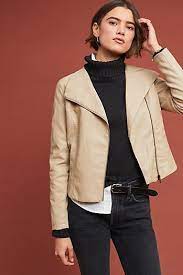 Jackets Women S Jackets Anthropologie Beige Leather Jacket Outfit Faux Leather Moto Jacket Beige Leather Jacket