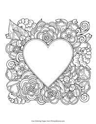 Get this free valentine's day coloring page and many more from primarygames. Heart With Flowers Coloring Page Free Printable Pdf From Primarygames