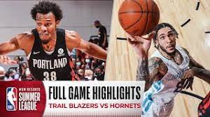 Trail Blazers At Hornets Nba Summer League Full Game Highlights Youtube